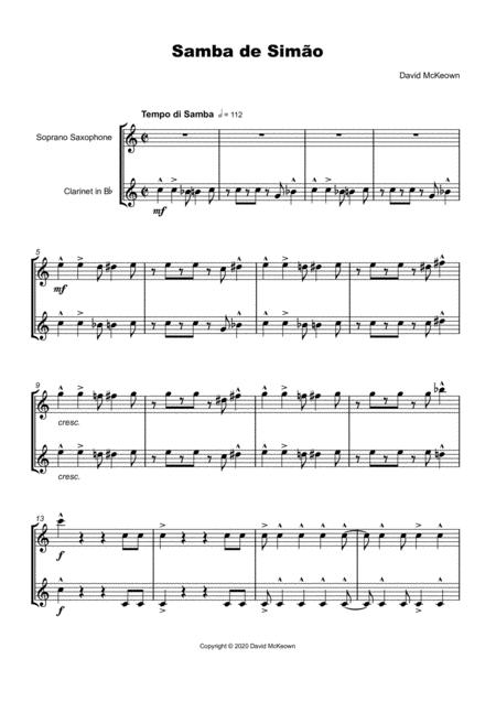 Samba De Simo For Soprano Saxophone And Clarinet Duet Page 2