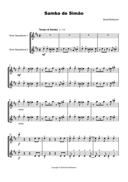 Samba De Simo For Tenor Saxophone Duet Page 2