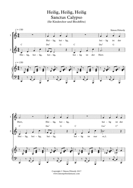 Sanctus Calypso For Kinderchor Sanctus For Childrens Choir In German Page 2