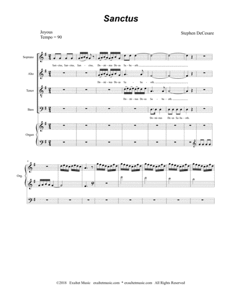 Sanctus From Te Deum Vocal Score Page 2