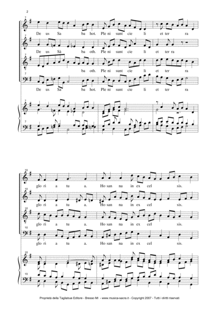 Sanctus Missa De Angelis Arr For Satb Choir Page 2