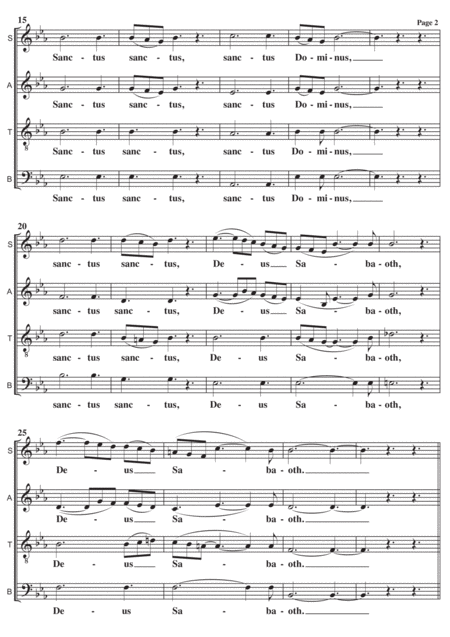 Sanctus St Cecilia Mass A Cappella Page 2