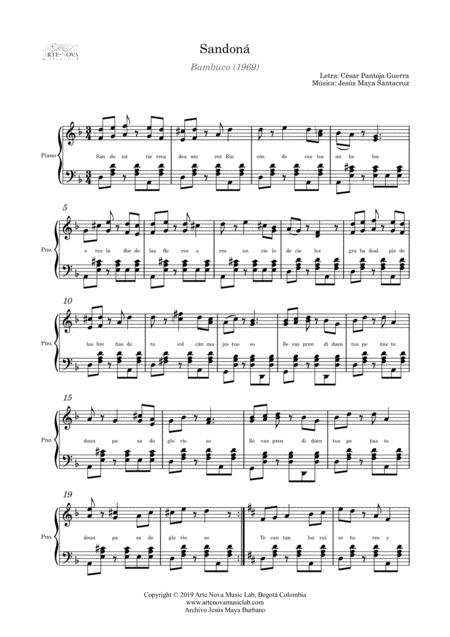 Sandon Bambuco For Piano Latin Folk Music Page 2