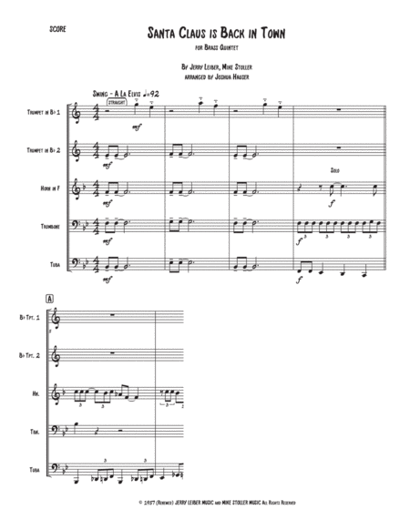 Santa Claus Is Back In Town For Brass Quintet Page 2