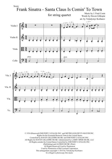 Santa Claus Is Comin To Town String Quartet For Beginners Page 2
