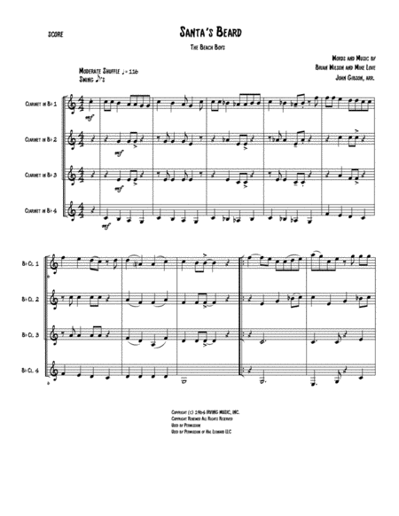 Santas Beard The Beach Boys For 4 Clarinets Page 2