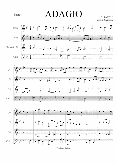 Sarabanda Iii G Tartini Arr For Oboe Flute Clarin In Bb And Cello With Separate Parts Page 2