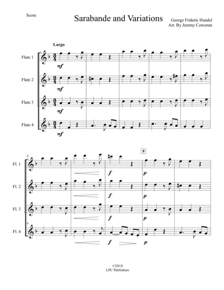 Sarabande And Variations For Flute Quartet Page 2