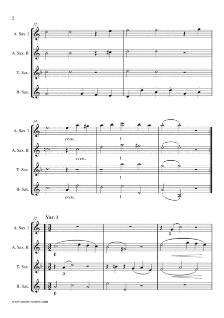 Sarabande Sax Quartet C Minor Page 2