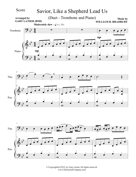 Savior Like A Shepherd Lead Us Duet Trombone Piano With Parts Page 2