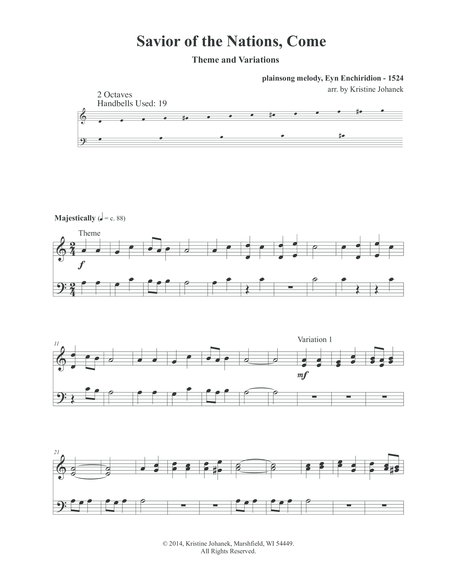 Savior Of The Nations Come 2 Octave Handbells Tone Chimes Or Hand Chimes Page 2