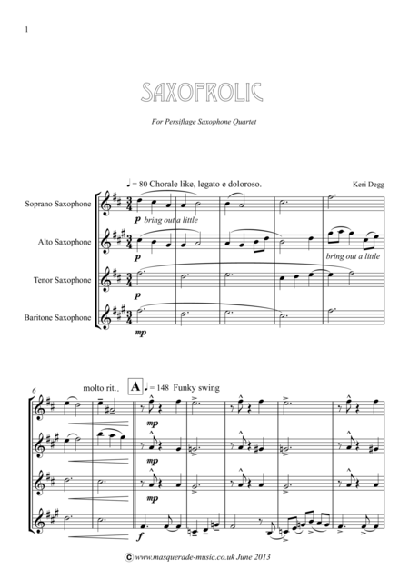 Saxofrolic Satb Saxophone Quartet Page 2