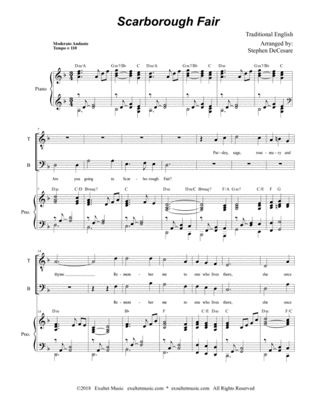 Scarborough Fair Duet For Tenor And Bass Solo Page 2