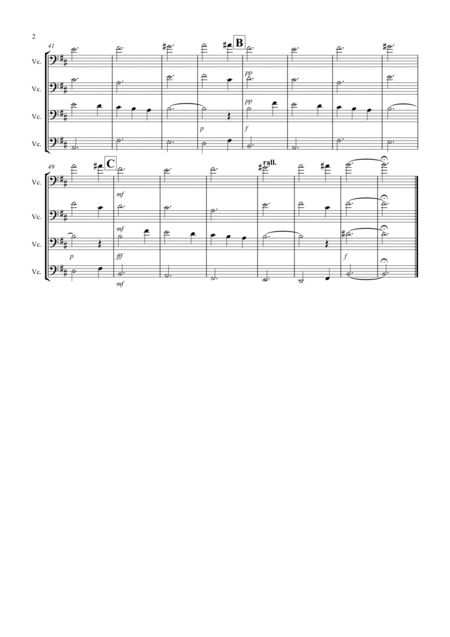 Scarborough Fair For Cello Quartet Page 2