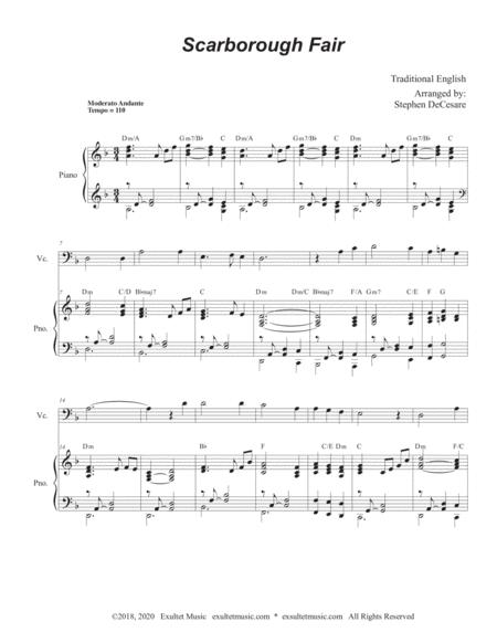 Scarborough Fair For Cello Solo And Piano Page 2