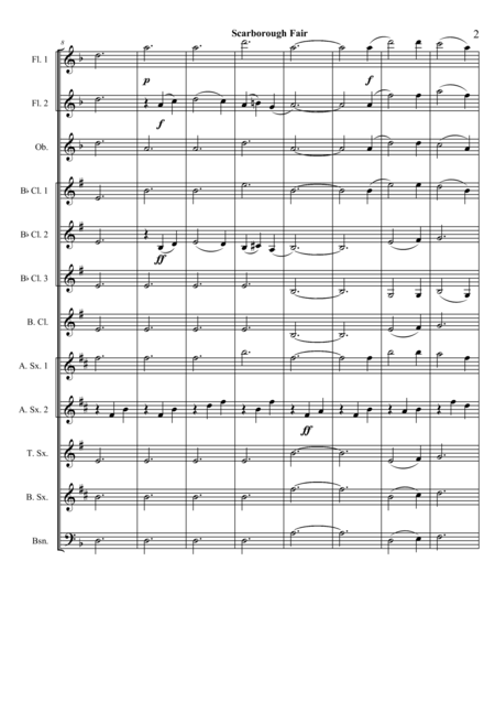 Scarborough Fair For Mixed Woodwind Ensemble Page 2
