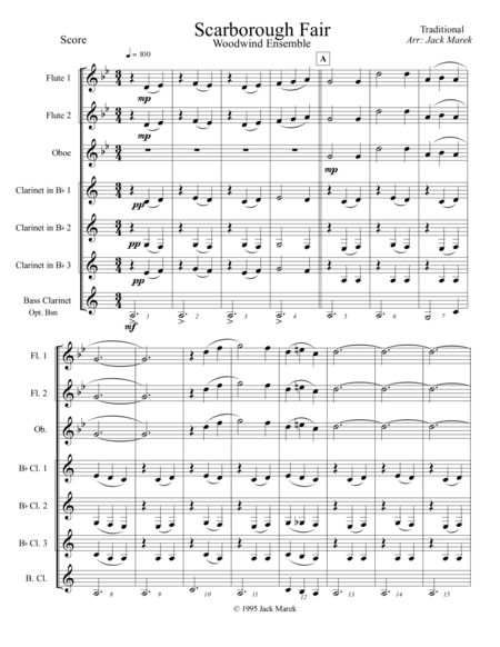 Scarborough Fair For Woodwind Ensemble Page 2