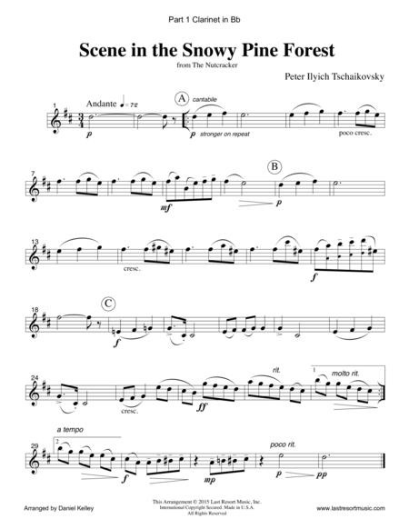 Scene In The Snowy Pine Forest From The Nutcracker For Woodwind Trio 2 Clarinets Cello Or Bassoon Set Of 3 Parts Page 2