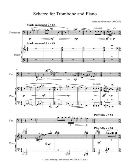 Scherzo For Trombone And Piano Page 2