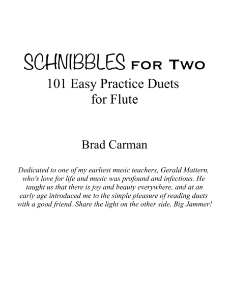 Schnibbles For Two 101 Easy Practice Duets For Band Flute Page 2