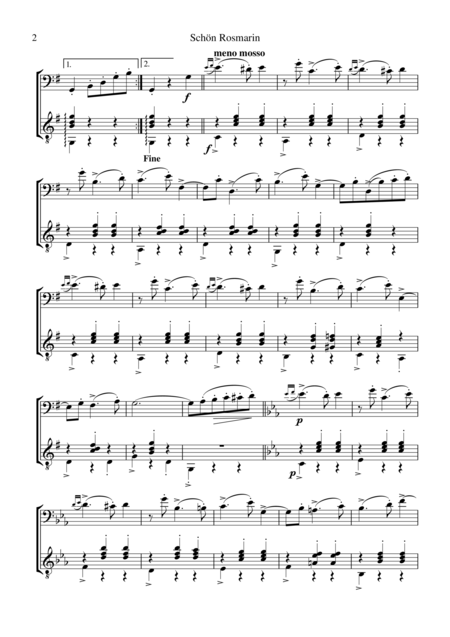 Schon Rosmarin For Cello And Guitar Page 2