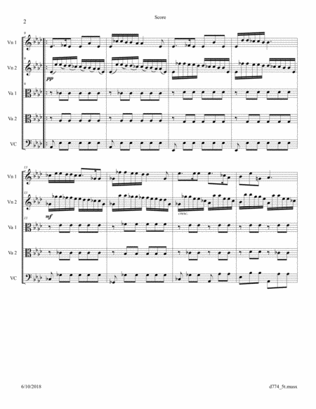 Schubert Auf Dem Wasser Zu Singen To Sing On The Water D774 Arranged For 2 Violas String Quintet Page 2