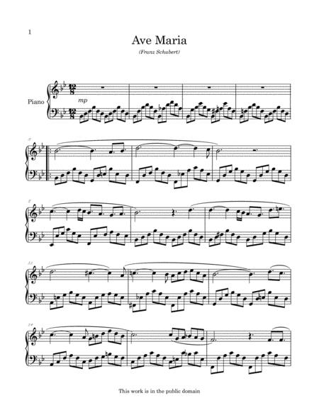 Schubert Ave Maria Arranged For Intermediate Piano Page 2