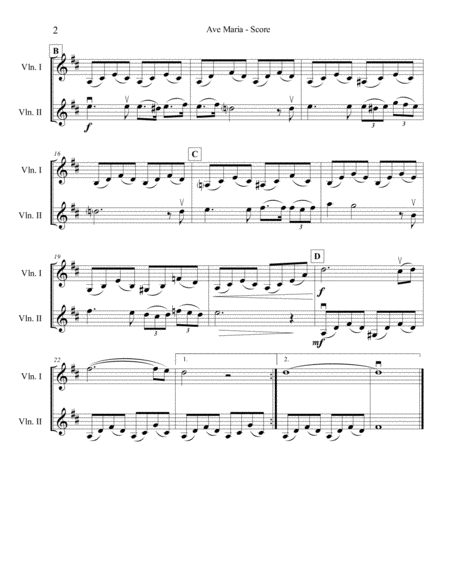 Schubert Ave Maria For Two Violins Page 2