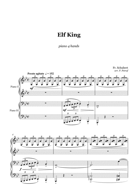 Schubert Elf King Piano 4 Hands Score And Parts Page 2