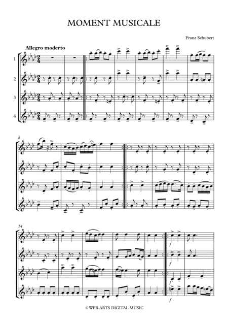 Schubert Moment Musicale For 4 Flutes Page 2