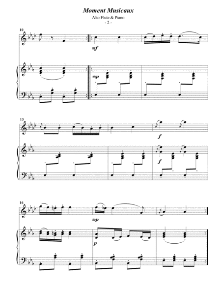 Schubert Moment Musicaux For Alto Flute Piano Page 2
