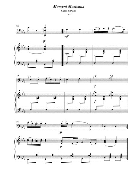 Schubert Moment Musicaux For Cello Piano Page 2