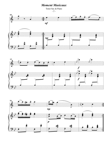 Schubert Moment Musicaux For Tenor Sax Piano Page 2