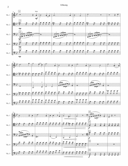 Schuberts Erlkonig For Four Or Five Cellos Cello Quartet Quintet Page 2