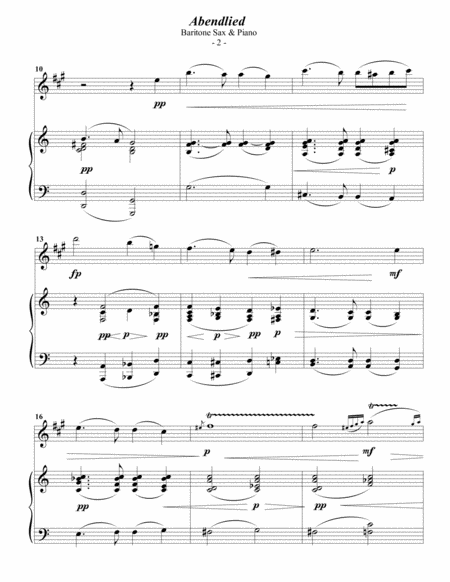 Schumann Abendlied For Baritone Sax Piano Page 2