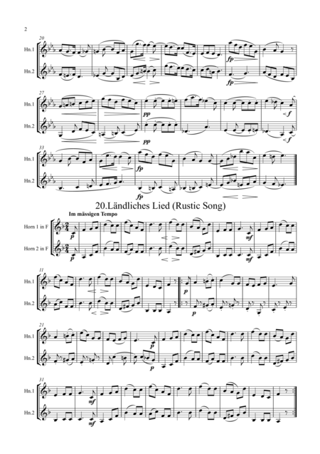 Schumann Album Fr Die Jugend Album For The Young Op 68 Four Pieces For Horn Duet Page 2