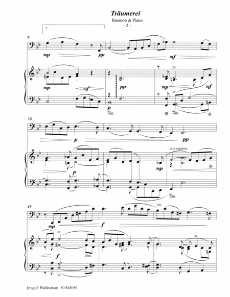 Schumann Trumerei Op 15 No 7 For Bassoon Piano Page 2