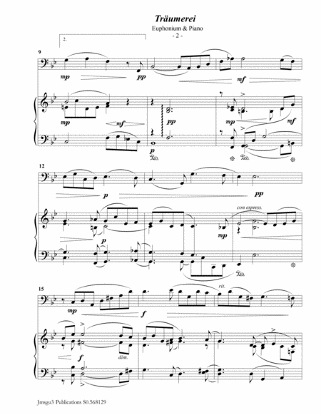 Schumann Trumerei Op 15 No 7 For Euphonium Piano Page 2