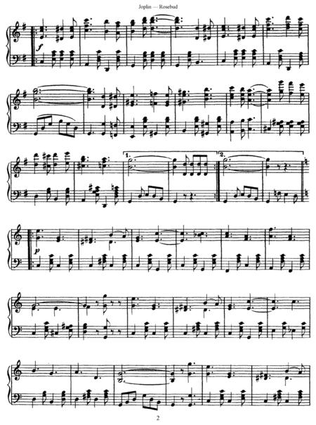 Scott Joplin The Rosebud Original Version Page 2