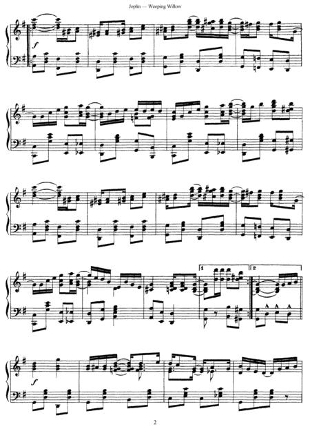 Scott Joplin Weeping Willow Rag Original Version Page 2