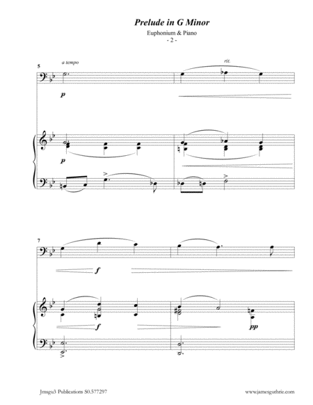 Scriabin Prelude In G Minor For Euphonium Piano Page 2