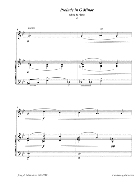 Scriabin Prelude In G Minor For Oboe Piano Page 2