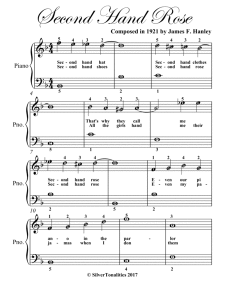 Second Hand Rose Easiest Piano Sheet Music Page 2