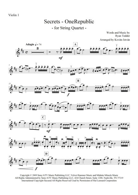 Secrets For String Quartet Page 2