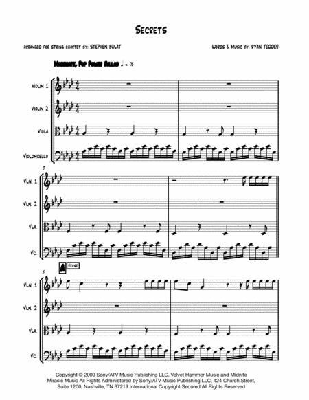 Secrets One Republic Piano Guys String Quartet Arrangement Page 2