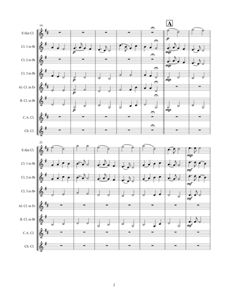 See Amid The Winters Snow For Clarinet Choir Page 2