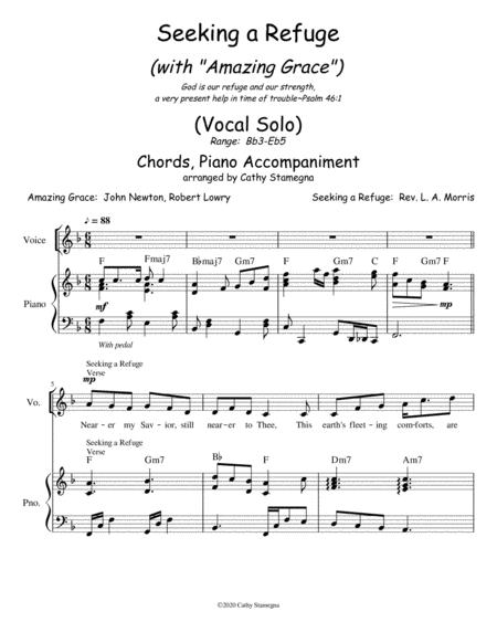 Seeking A Refuge With Amazing Grace Vocal Solo Chords Piano Accompaniment Page 2