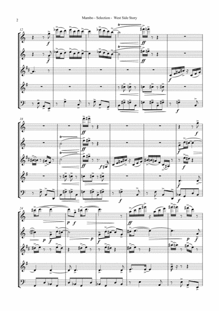 Selection West Side Story Mambo For Woodwind Quintet Page 2