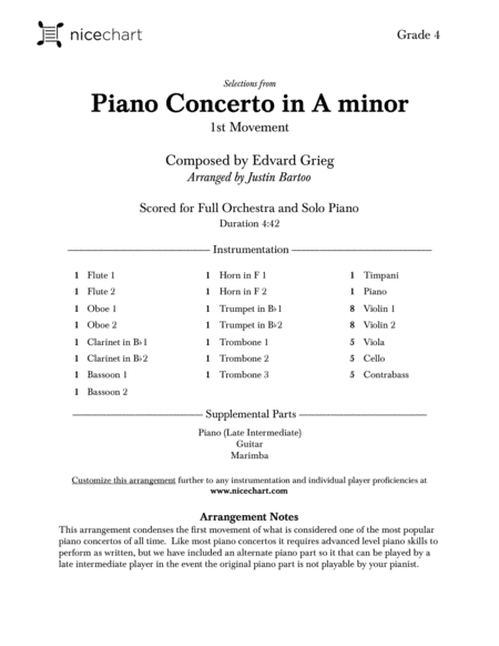 Selections From Piano Concerto In A Minor 1st Movement Score Parts Page 2