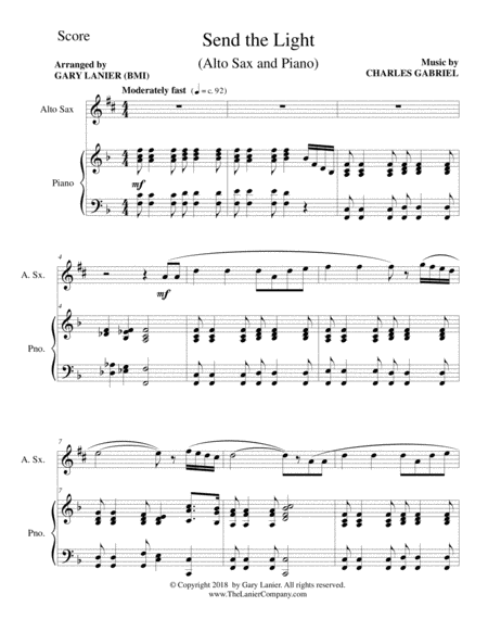 Send The Light Alto Sax Piano Page 2